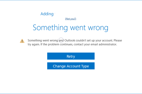 something went wrong outlook