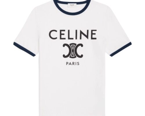 T-Shirt With “Celine Triumph” Print in Cotton Jersey.