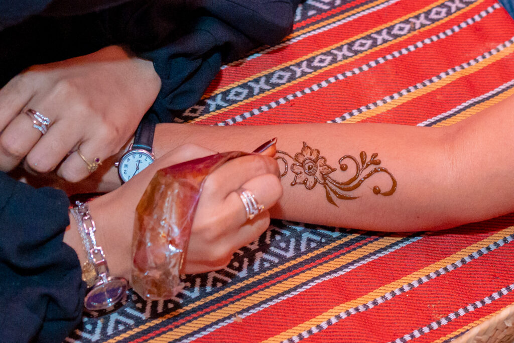 Henna painting at Desert Safari Abu Dhabi