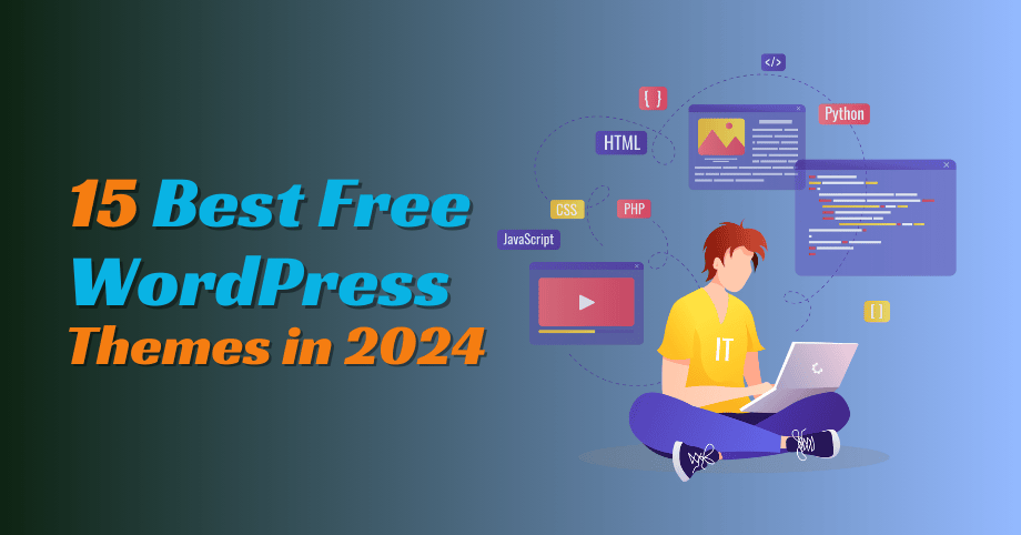 Showcase of the 15 best free WordPress themes for 2024 featuring responsive and modern website designs.